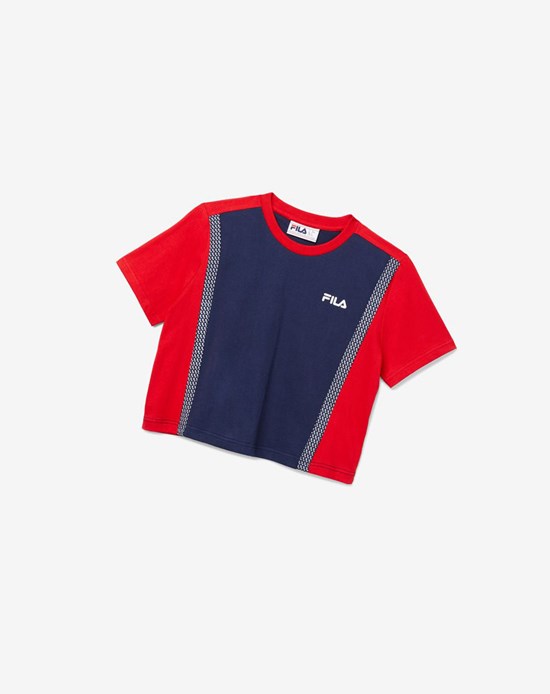 Fila Molly Color Block Tee Peac/Cred/Wht | 26QYLAVZT